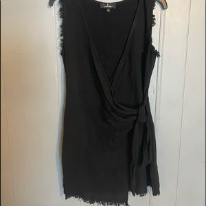 Lulu's Black Wrap Mini Dress